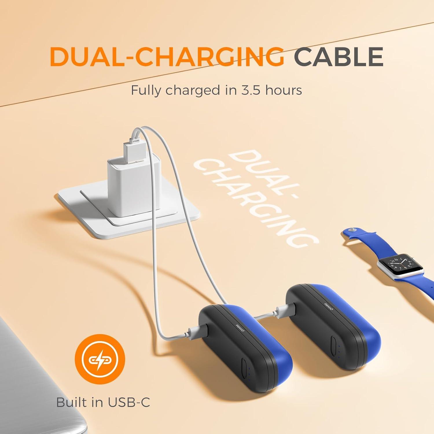 imageOCOOPA 2 in 1 Magnetic Rechargeable Hand Warmers UT2s Mini Electric Handwarmers 2 Pack Split USBC Reusable Portable Pocket Heater Raynauds Golf Christmas Tech Gifts for Women MenNavy Blue