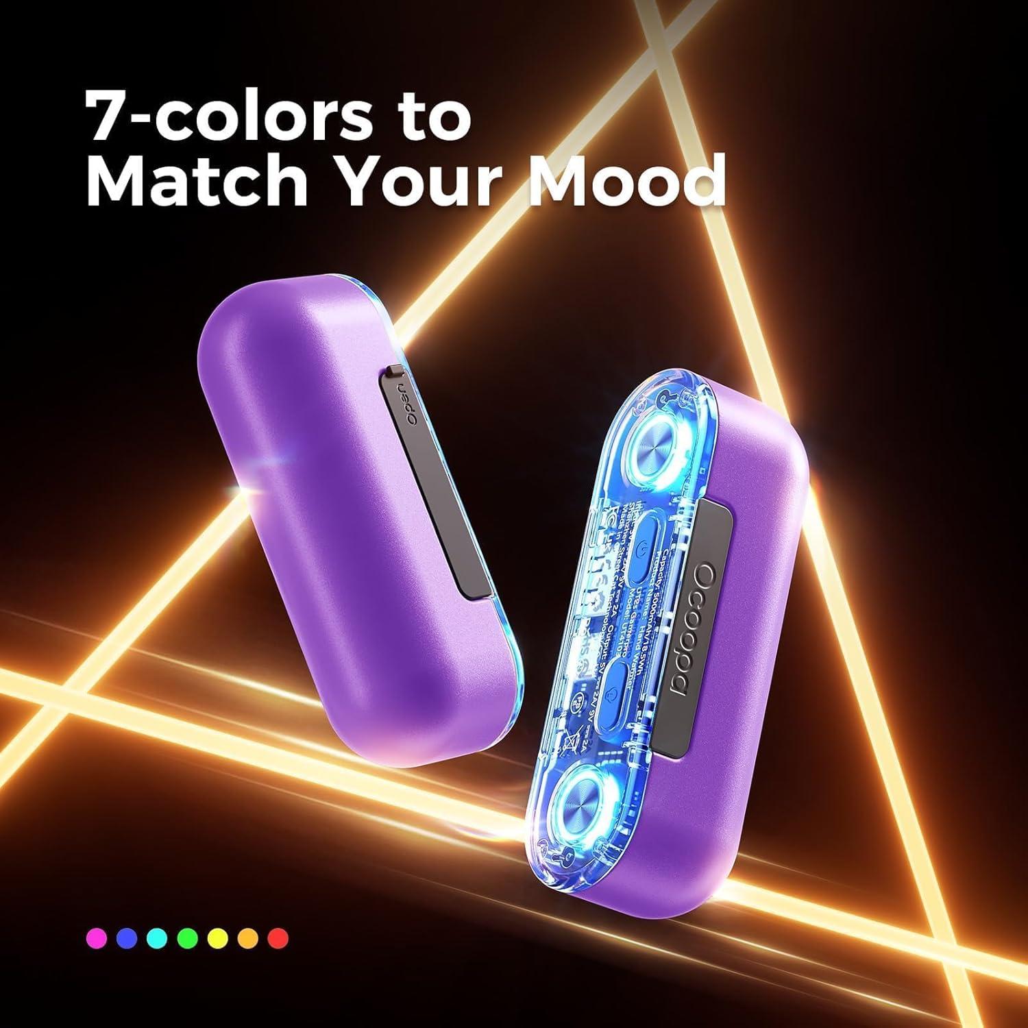 imageOCOOPA Hand Warmers Rechargeable 2 Pack Magnetic Electric Handwarmer 4 Levels Heat Up to 136 USBC Portable Charger 10000mAh Raynauds Golf Tech Gifts for Men UT2sMagTwinsPurple