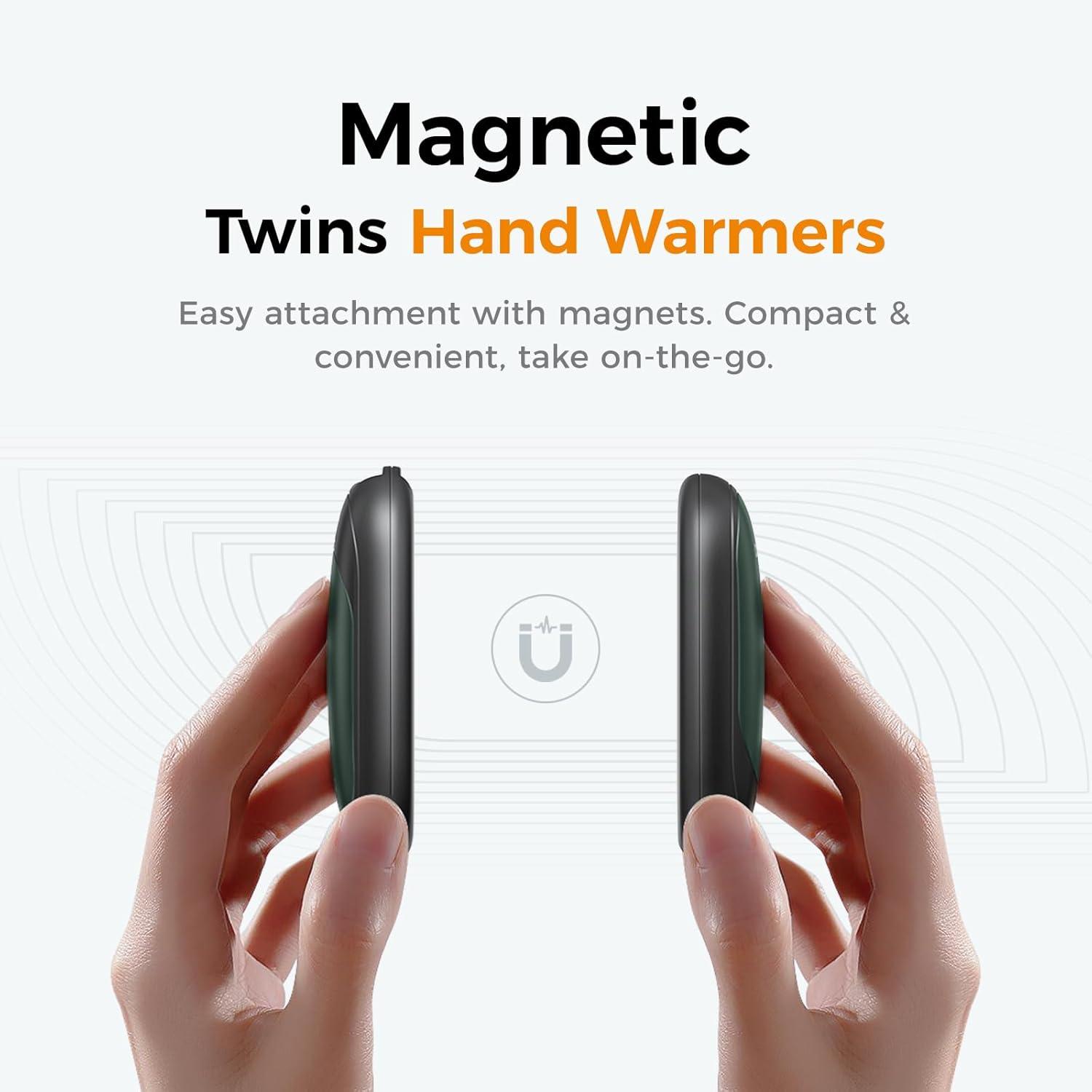 imageOCOOPA Magnetic Hand Warmers Rechargeable 2 Pack Electric Handwarmers Smart Heating UL Certified 3SettingsPortable Heater Ultra Slim Pocket Hunting Essentials Gifts for Christmas Men UT3 LiteGreen
