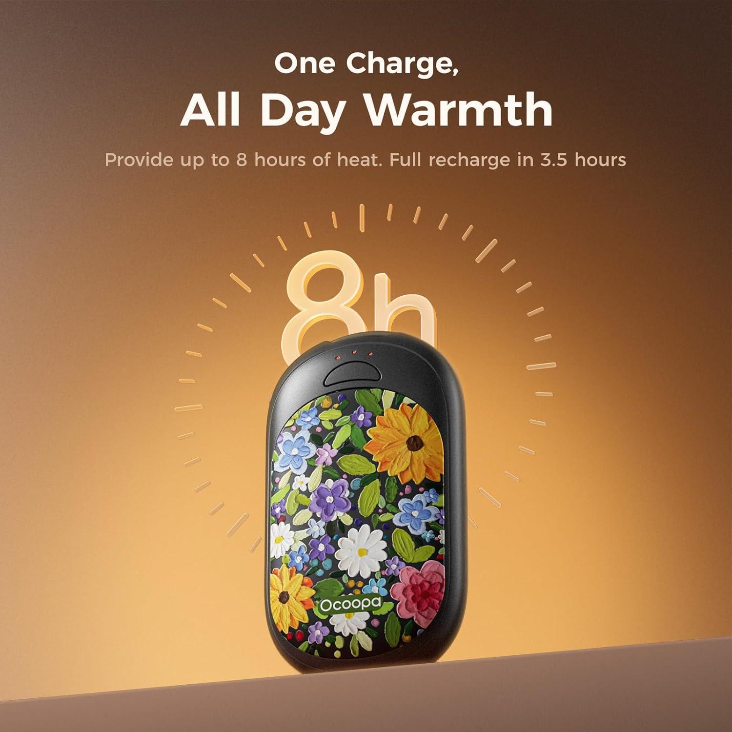 imageOCOOPA Magnetic Hand Warmers Rechargeable 2 Pack Electric Handwarmers Smart Heating UL Certified 3SettingsPortable Heater Ultra Slim Pocket Hunting Essentials Gifts for Christmas Men UT3 LiteArtists in bloom Painted in bloom