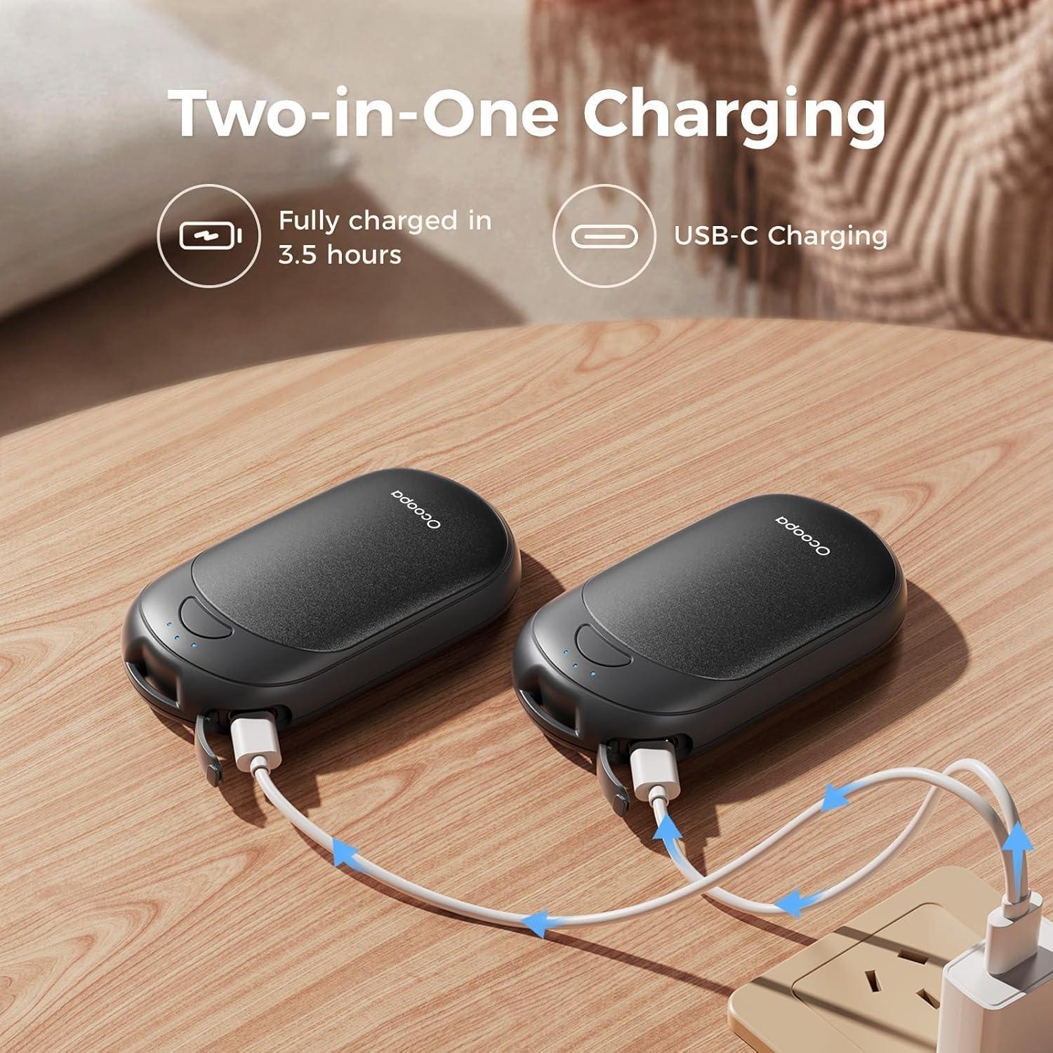 imageOCOOPA Magnetic Hand Warmers Rechargeable 2 Pack Electric Handwarmers Smart Heating UL Certified 3SettingsPortable Heater Ultra Slim Pocket Hunting Essentials Gifts for Christmas Men UT3 LiteBlack