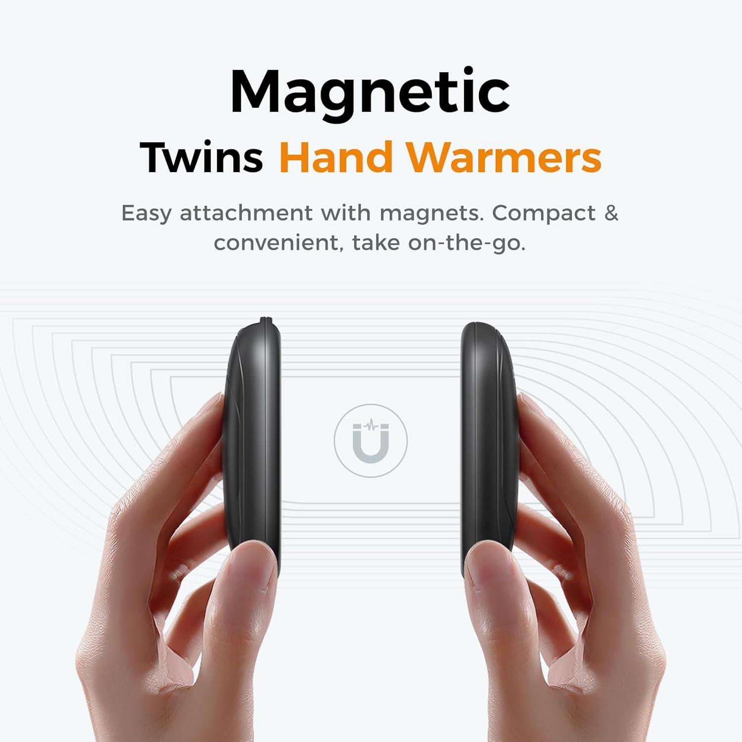 imageOCOOPA Magnetic Hand Warmers Rechargeable 2 Pack Electric Handwarmers Smart Heating UL Certified 3SettingsPortable Heater Ultra Slim Pocket Hunting Essentials Gifts for Christmas Men UT3 LiteBlack
