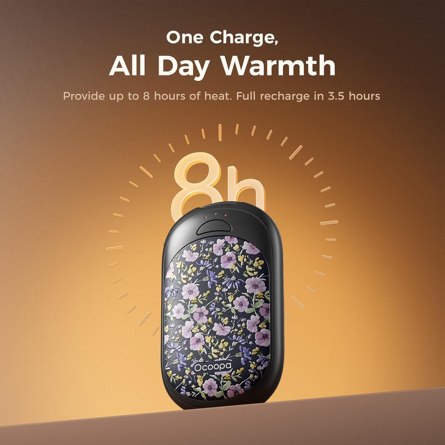 imageOCOOPA Magnetic Hand Warmers Rechargeable 2 Pack Electric Handwarmers Smart Heating UL Certified 3SettingsPortable Heater Ultra Slim Pocket Hunting Essentials Gifts for Christmas Men UT3 LiteArtists in Bloom Noctune Garden