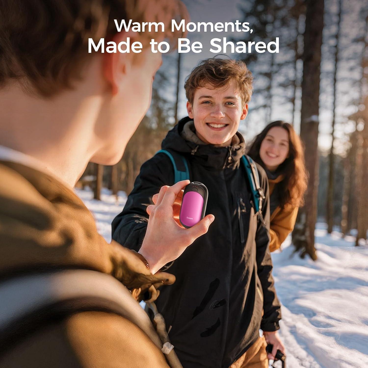 imageOCOOPA Magnetic Hand Warmers Rechargeable 2 Pack Electric Handwarmers Smart Heating UL Certified 3SettingsPortable Heater Ultra Slim Pocket Hunting Essentials Gifts for Christmas Men UT3 LiteHot Pink