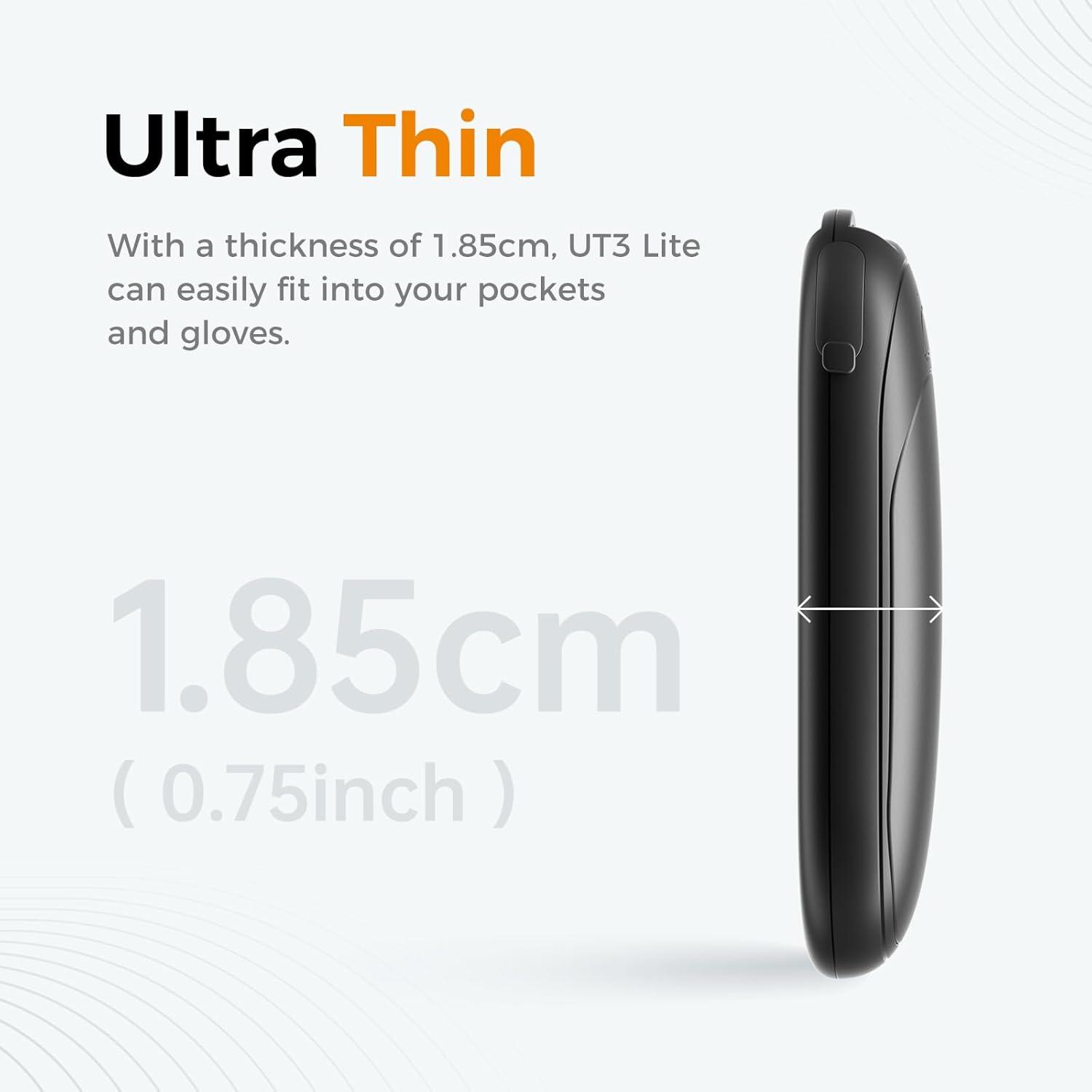 imageOCOOPA Magnetic Hand Warmers Rechargeable 2 Pack Electric Handwarmers Smart Heating UL Certified 3SettingsPortable Heater Ultra Slim Pocket Hunting Essentials Gifts for Christmas Men UT3 LiteBlack