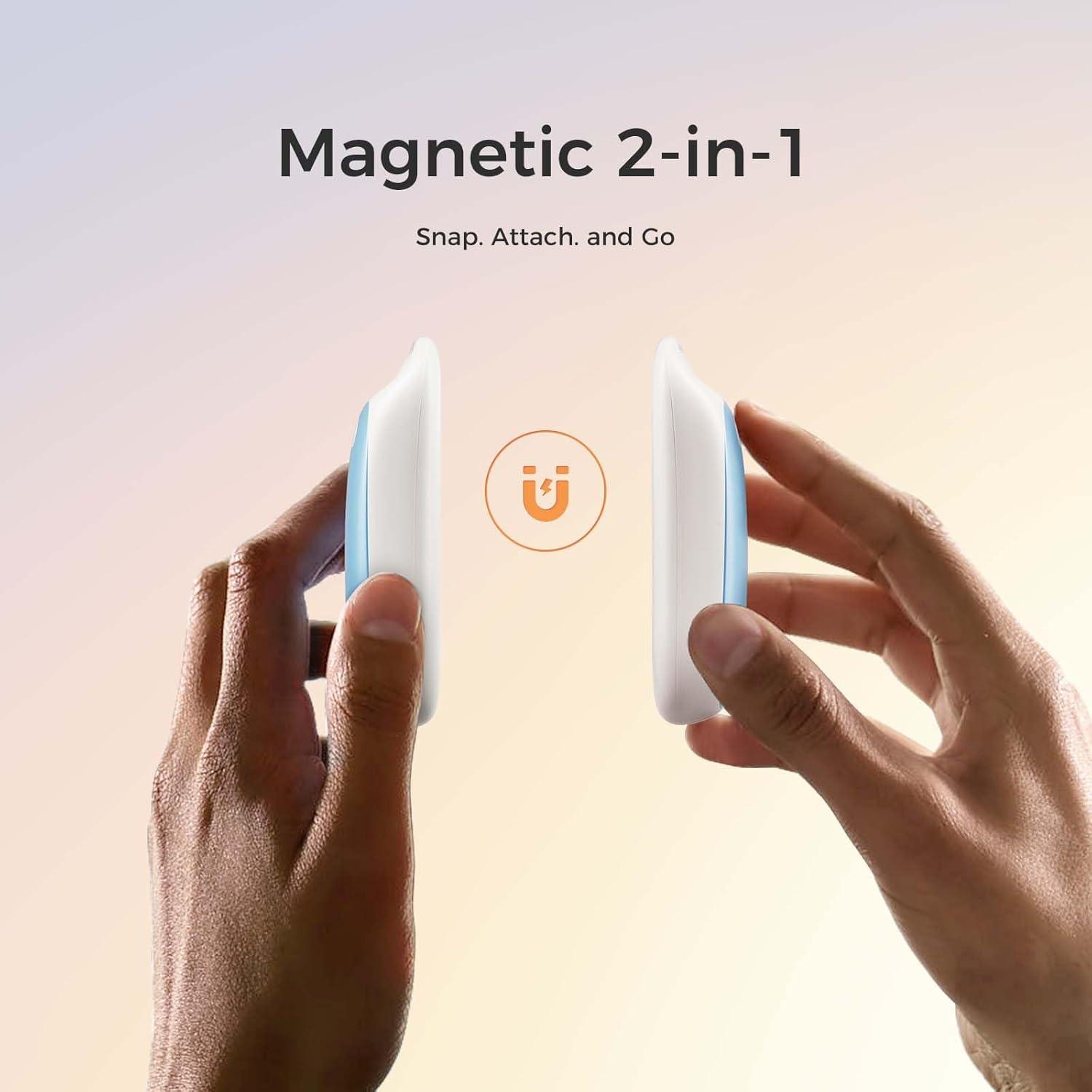 imageOCOOPA Magnetic Hand Warmers Rechargeable 2Pack IP45 Water Resistant UL Certified Ergonomic Electric Hand Warmer Up to 9hrs Pocket Size Raynauds Golf Outdoor Tech Gifts for Men UT4 UrbanArctic Blue