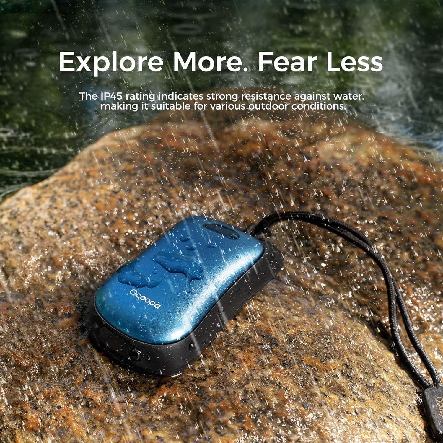 imageOCOOPA Magnetic Hand Warmers Rechargeable 2Pack IP45 Water Resistant UL Certified Ergonomic Electric Hand Warmer Up to 9hrs Pocket Size Raynauds Golf Outdoor Tech Gifts for Men UT4 UrbanNavy Blue