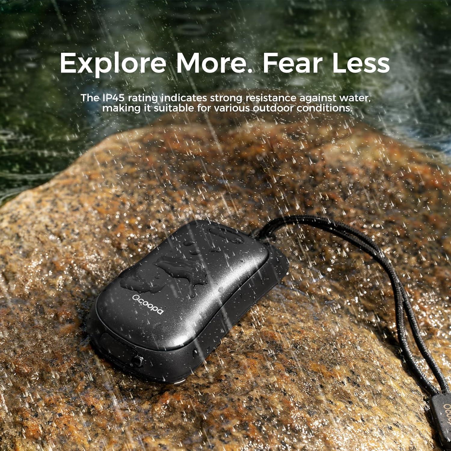 imageOCOOPA Magnetic Hand Warmers Rechargeable 2Pack IP45 Water Resistant UL Certified Ergonomic Electric Hand Warmer Up to 9hrs Pocket Size Raynauds Golf Outdoor Tech Gifts for Men UT4 UrbanMidnight Black