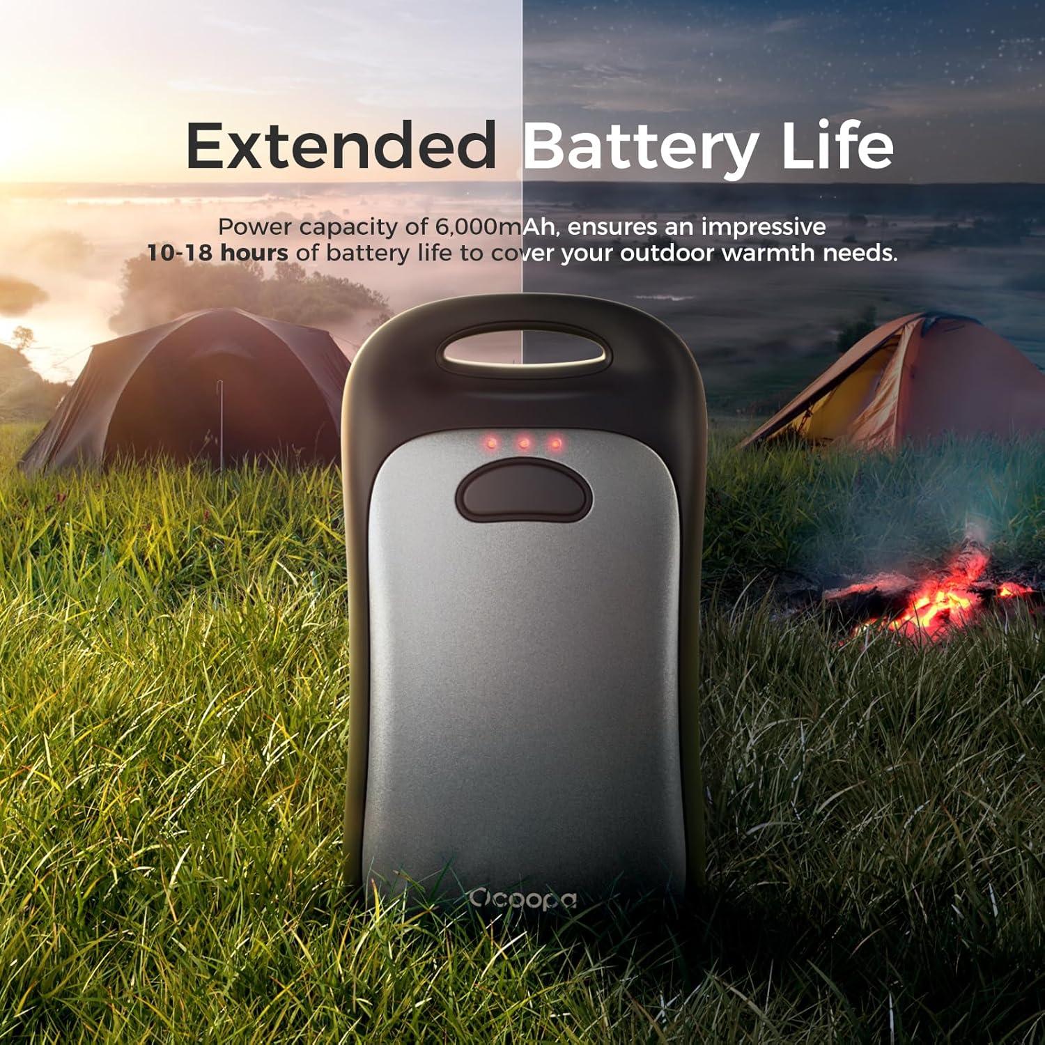 imageOCOOPA Magnetic Hand Warmers Rechargeable 2Pack IP45 Water Resistant UL Certified Ergonomic Electric Hand Warmer Up to 9hrs Pocket Size Raynauds Golf Outdoor Tech Gifts for Men UT4 UrbanSlate Gray