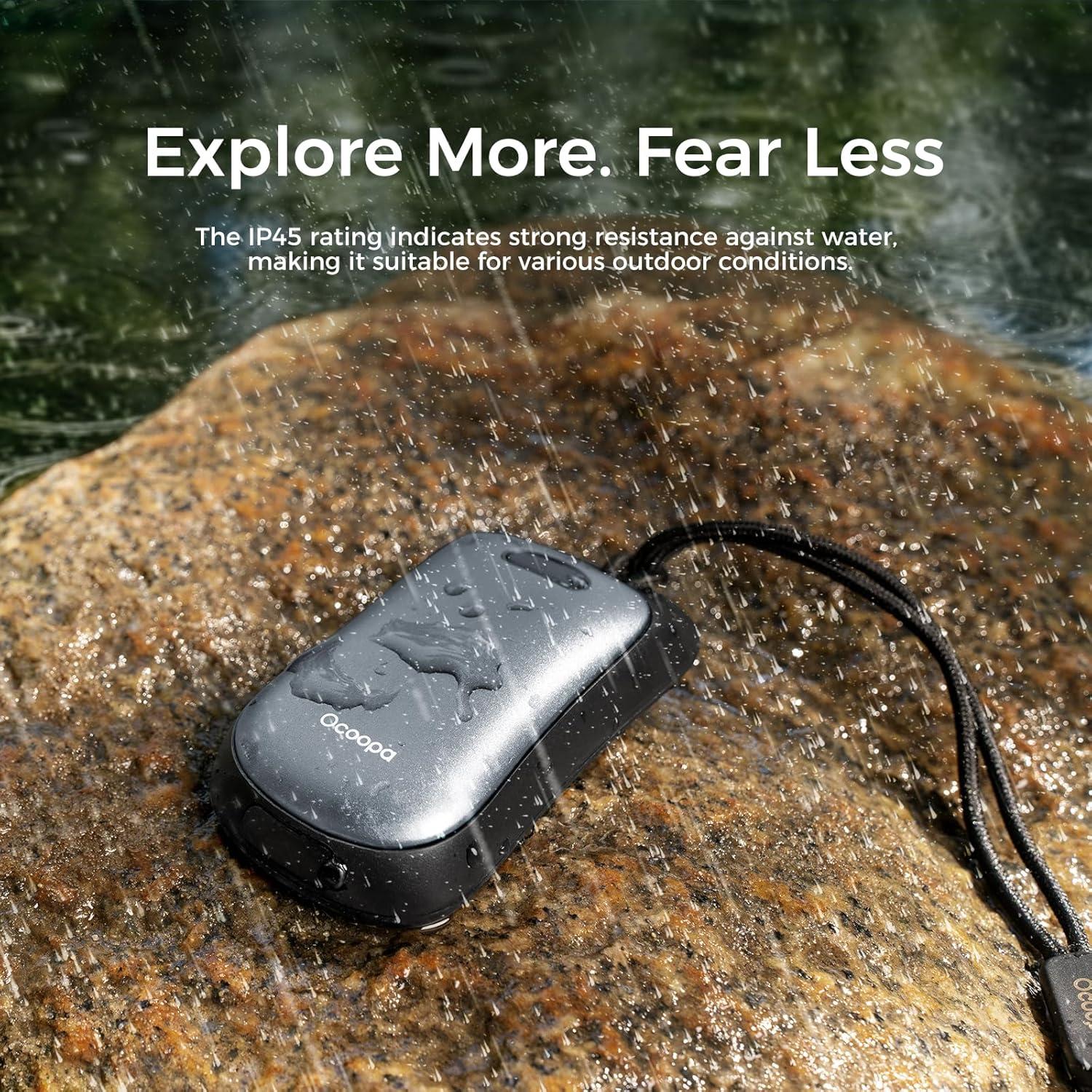 imageOCOOPA Magnetic Hand Warmers Rechargeable 2Pack IP45 Water Resistant UL Certified Ergonomic Electric Hand Warmer Up to 9hrs Pocket Size Raynauds Golf Outdoor Tech Gifts for Men UT4 UrbanSlate Gray