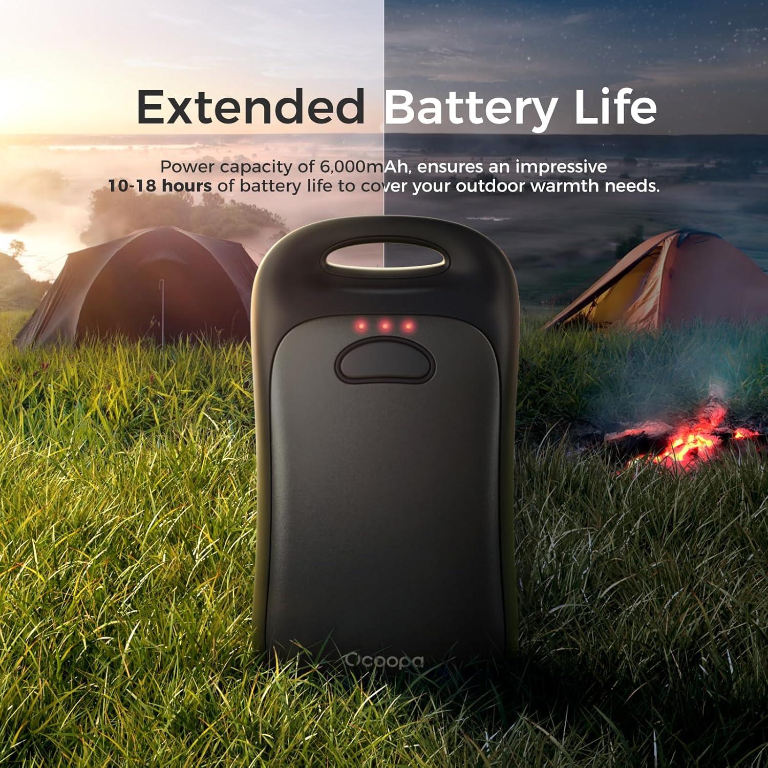 imageOCOOPA Magnetic Hand Warmers Rechargeable 2Pack IP45 Water Resistant UL Certified Ergonomic Electric Hand Warmer Up to 9hrs Pocket Size Raynauds Golf Outdoor Tech Gifts for Men UT4 UrbanMidnight Black