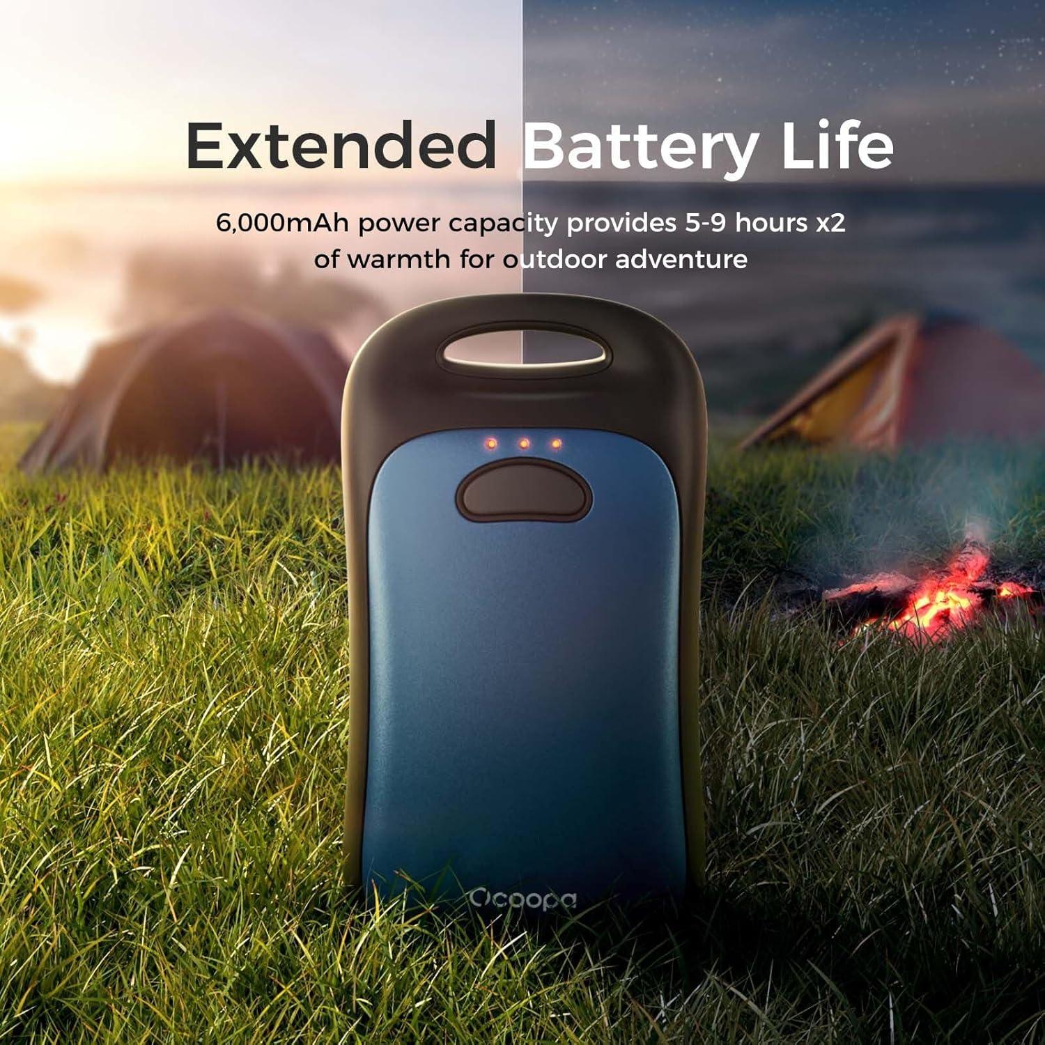 imageOCOOPA Magnetic Hand Warmers Rechargeable 2Pack IP45 Water Resistant UL Certified Ergonomic Electric Hand Warmer Up to 9hrs Pocket Size Raynauds Golf Outdoor Tech Gifts for Men UT4 UrbanNavy Blue