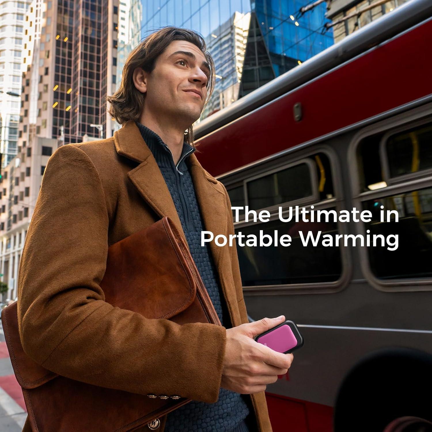 imageOCOOPA Magnetic Rechargeable Hand Warmers 2 Pack CardStyle Electric AI Hand Warmers 5000mAh Pocket Portable Hands Heater UL Certified for Men Women Hunting Essentials UT4 YoungRaspberry Sorbet