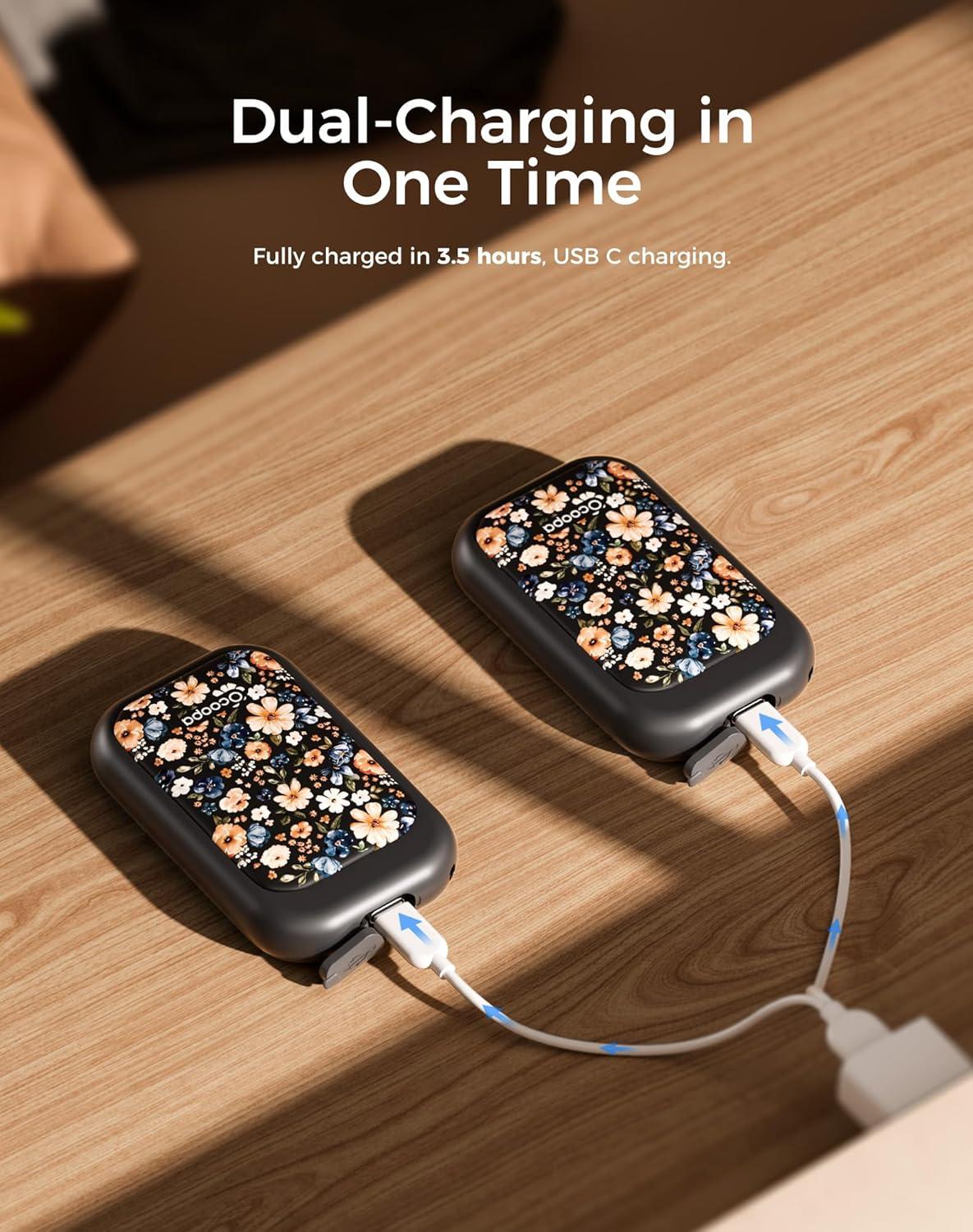 imageOCOOPA Magnetic Rechargeable Hand Warmers 2 Pack CardStyle Electric AI Hand Warmers 5000mAh Pocket Portable Hands Heater UL Certified for Men Women Hunting Essentials UT4 YoungMeadow Whisper