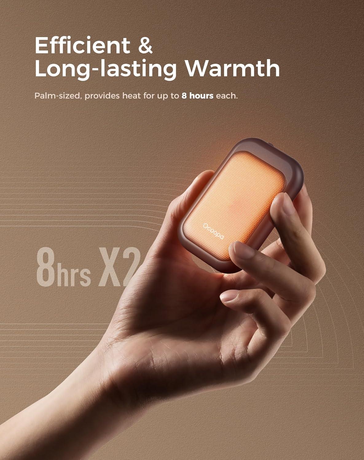 imageOCOOPA Magnetic Rechargeable Hand Warmers 2 Pack CardStyle Electric AI Hand Warmers 5000mAh Pocket Portable Hands Heater UL Certified for Men Women Hunting Essentials UT4 YoungMeadow Whisper