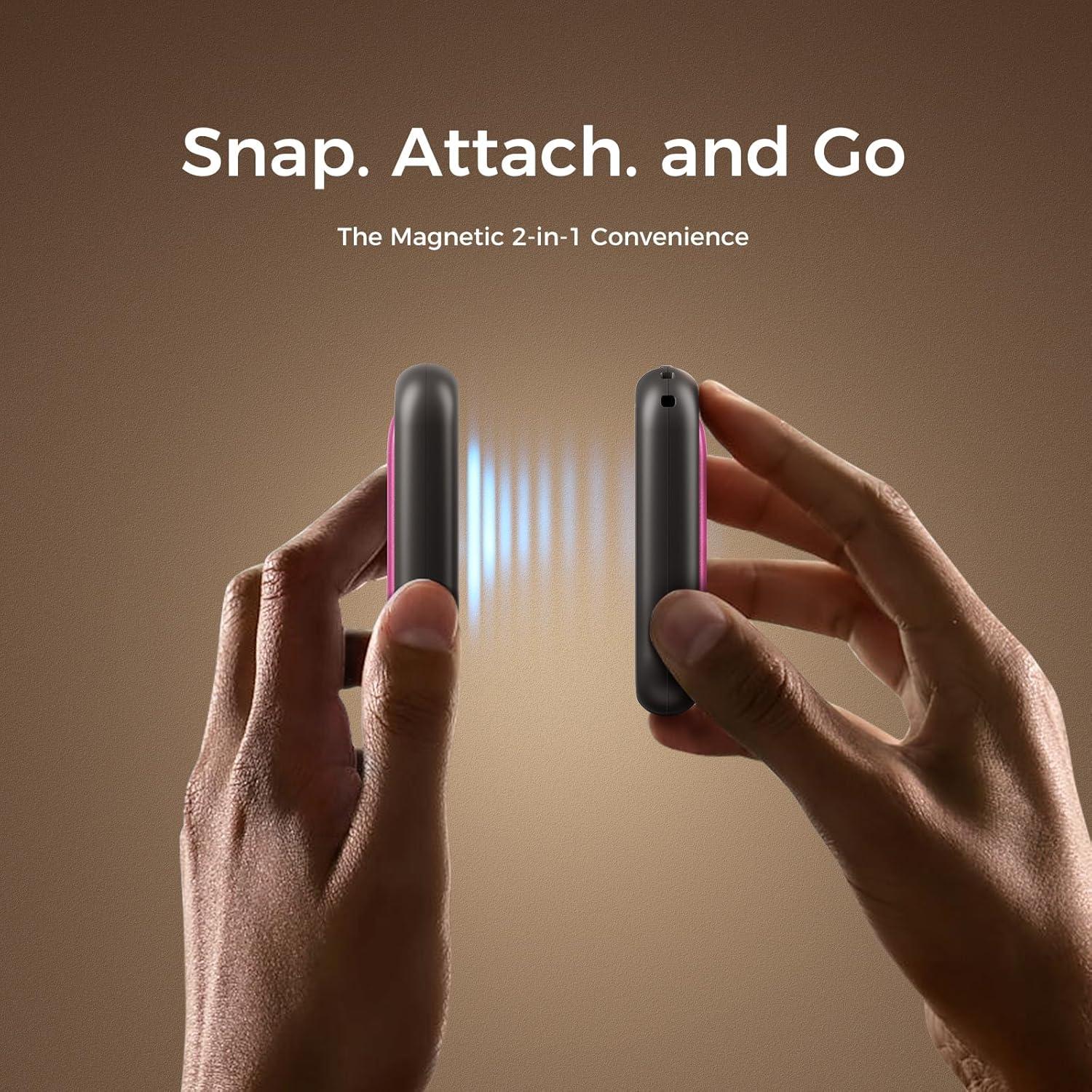 imageOCOOPA Magnetic Rechargeable Hand Warmers 2 Pack CardStyle Electric AI Hand Warmers 5000mAh Pocket Portable Hands Heater UL Certified for Men Women Hunting Essentials UT4 YoungRaspberry Sorbet