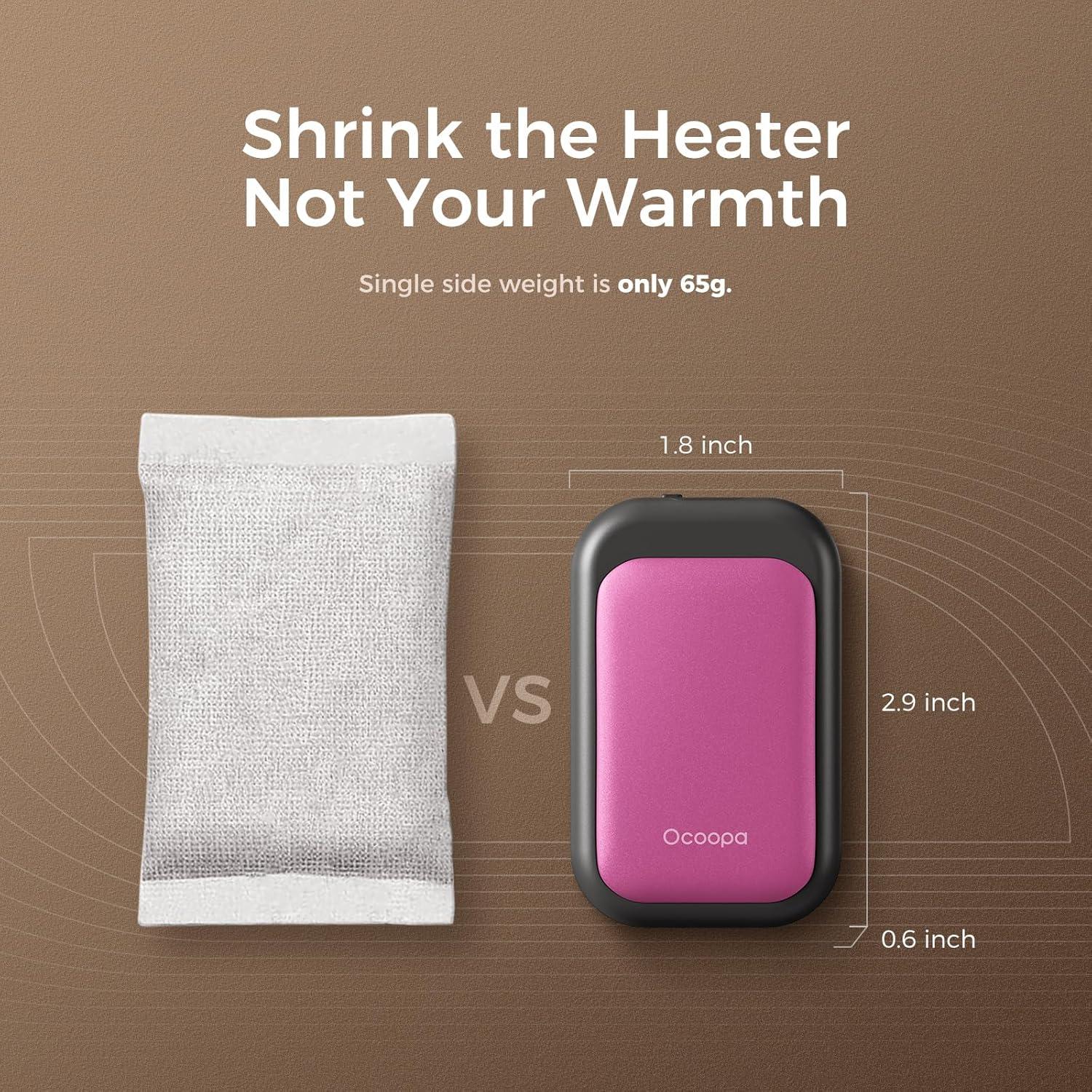 imageOCOOPA Magnetic Rechargeable Hand Warmers 2 Pack CardStyle Electric AI Hand Warmers 5000mAh Pocket Portable Hands Heater UL Certified for Men Women Hunting Essentials UT4 YoungRaspberry Sorbet