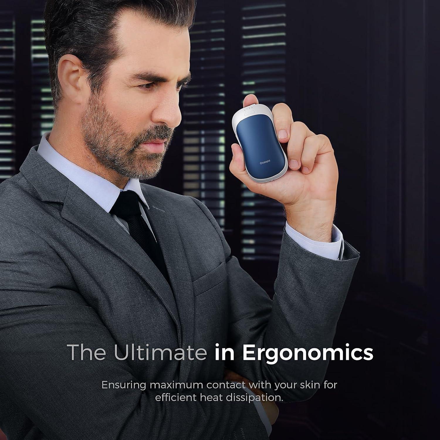 imageOCOOPA Magnetic Rechargeable Hand Warmers True Double Warmth Handwarmers 10000mAh Up to 15 Hours Max 136 Electric Heater for Men Women GolfHuntingCampingCold Weather UT3 PROBlue