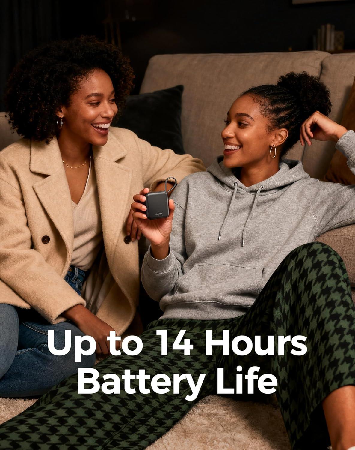 imageOcoopa Hand Warmers Rechargeable UT5 Nano Slim Electric Pocket Heater Smart Temp Control 14Hrs Battery UL Safety Artists in Bloom Design Practical Gifts for Women Christmas Outdoor OfficeBlack