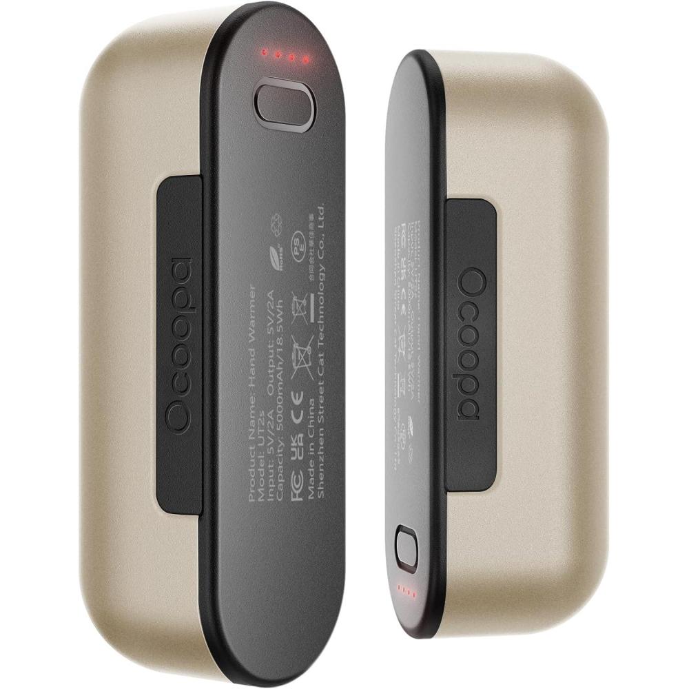 imageOCOOPA Hand Warmers Rechargeable 2 Pack Magnetic Electric Handwarmer 4 Levels Heat Up to 136 USBC Portable Charger 10000mAh Raynauds Golf Tech Gifts for Men UT2sMagTwinsPastel champagne