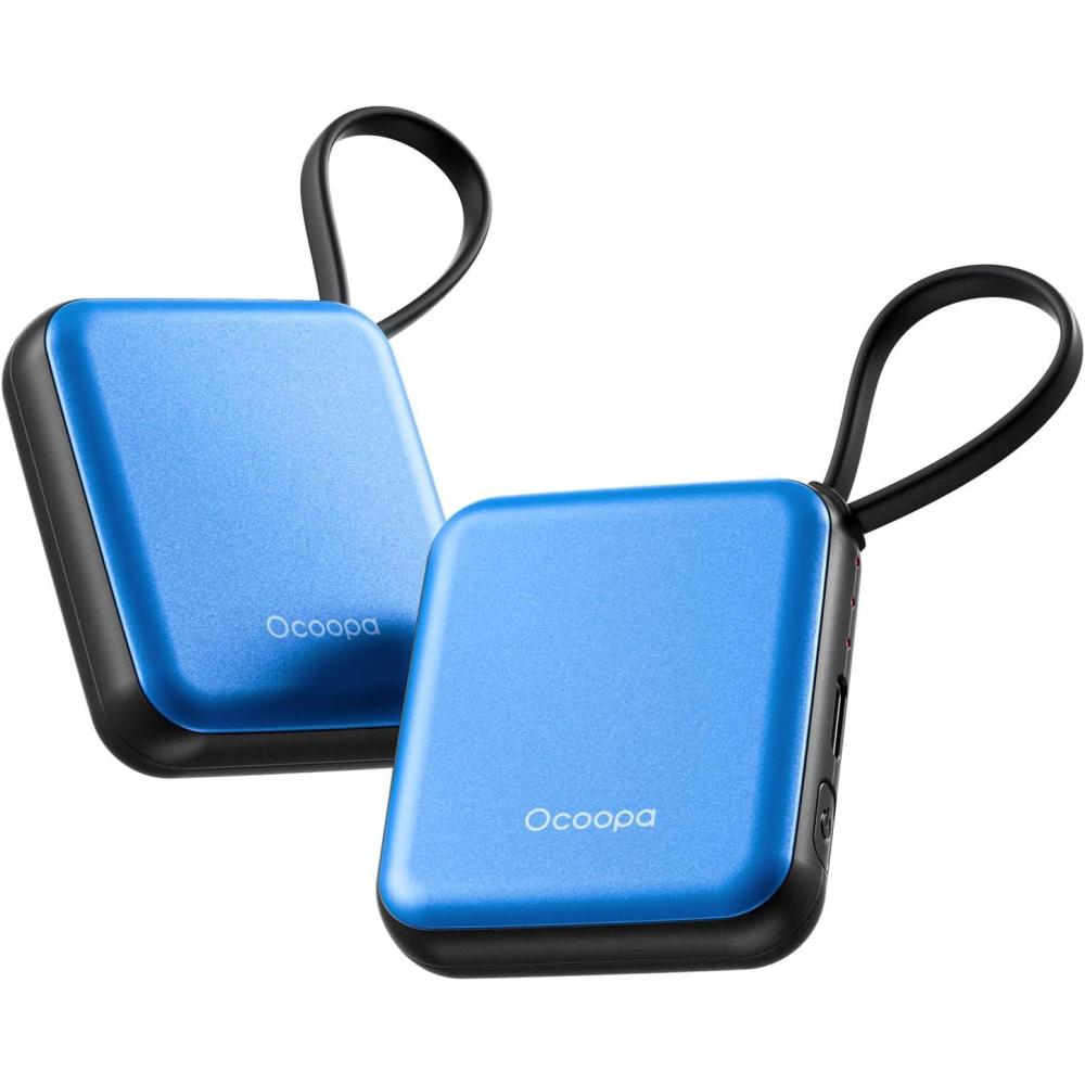 imageOCOOPA Hand Warmers Rechargeable Smart Temp Control 7H2 Long Safe Heat Ultra Slim PocketSize Design That Fits Gloves Gifts for Women Outdoor Office Commute UT5 NanoBlue