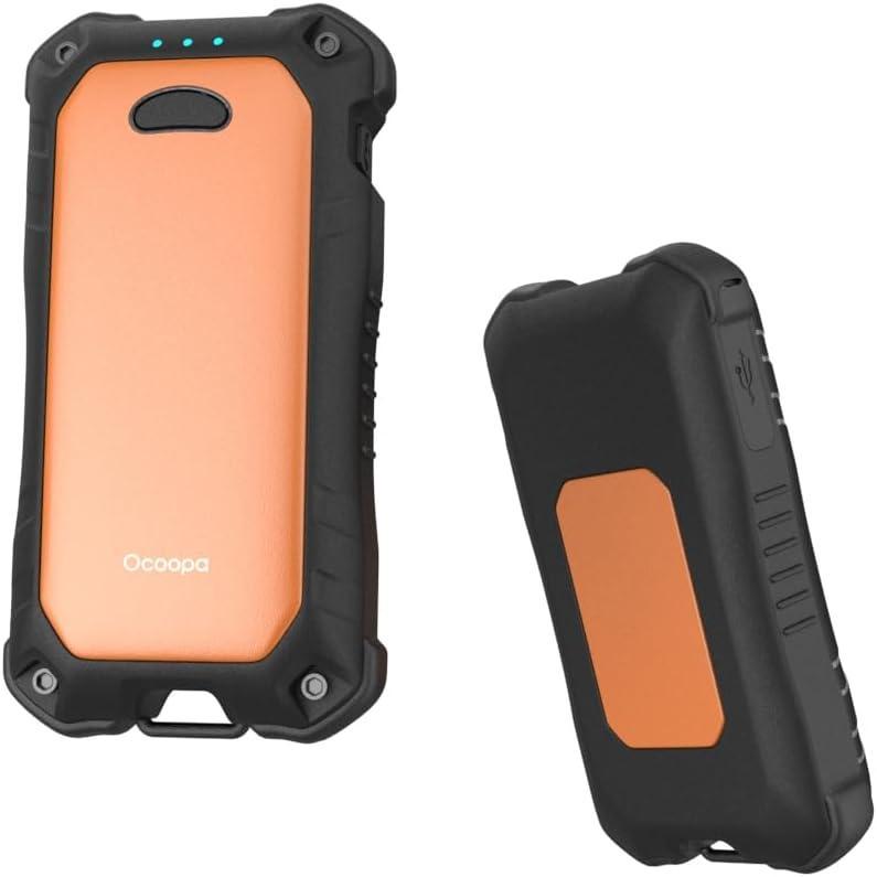 imageOCOOPA IP56 Waterproof Hand Warmers Rechargeable 10000mAh Extra Heat Mode16hrs Heat Handwarmer with Torchlight PD ampamp QC Electric Hand Warmer Winter Outdoor Gifts for Men Hunting Camping HikingOrange2 pack