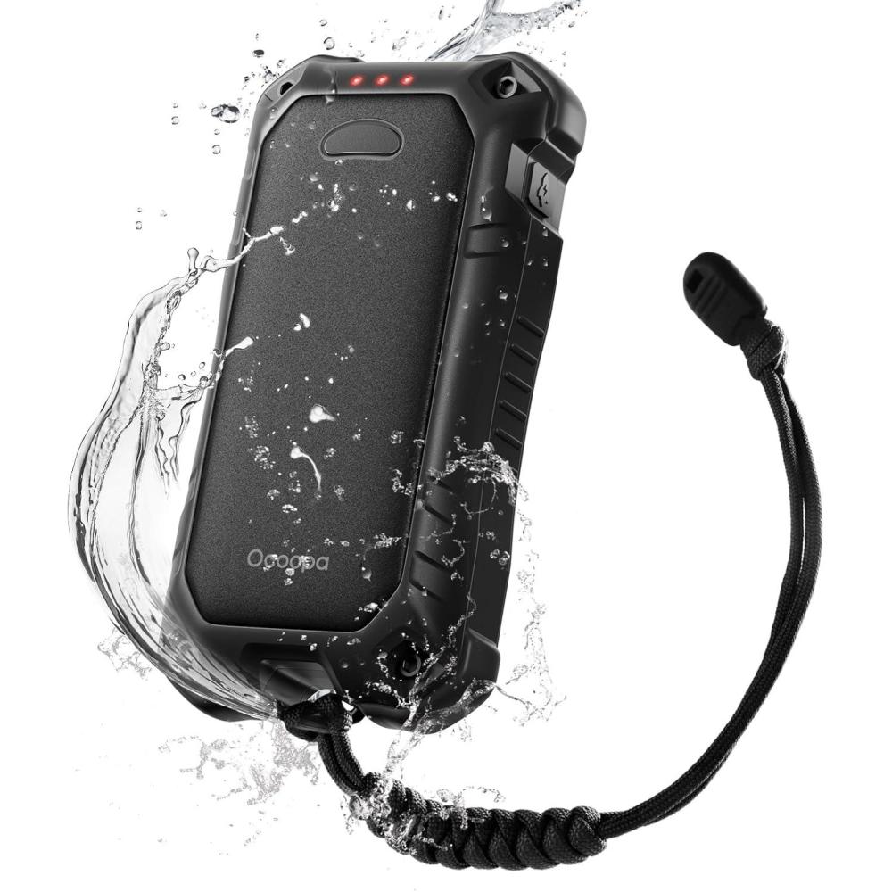 imageOCOOPA IP56 Waterproof Hand Warmers Rechargeable 10000mAh Extra Heat Mode16hrs Heat Handwarmer with Torchlight PD ampamp QC Electric Hand Warmer Winter Outdoor Gifts for Men Hunting Camping HikingBlack