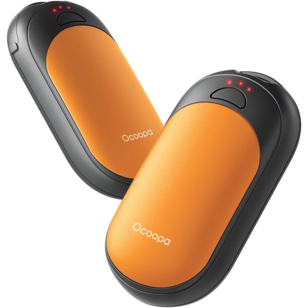 imageOCOOPA Magnetic Hand Warmers Rechargeable 2 Pack Electric Handwarmers Smart Heating UL Certified 3SettingsPortable Heater Ultra Slim Pocket Hunting Essentials Gifts for Christmas Men UT3 LiteOrange