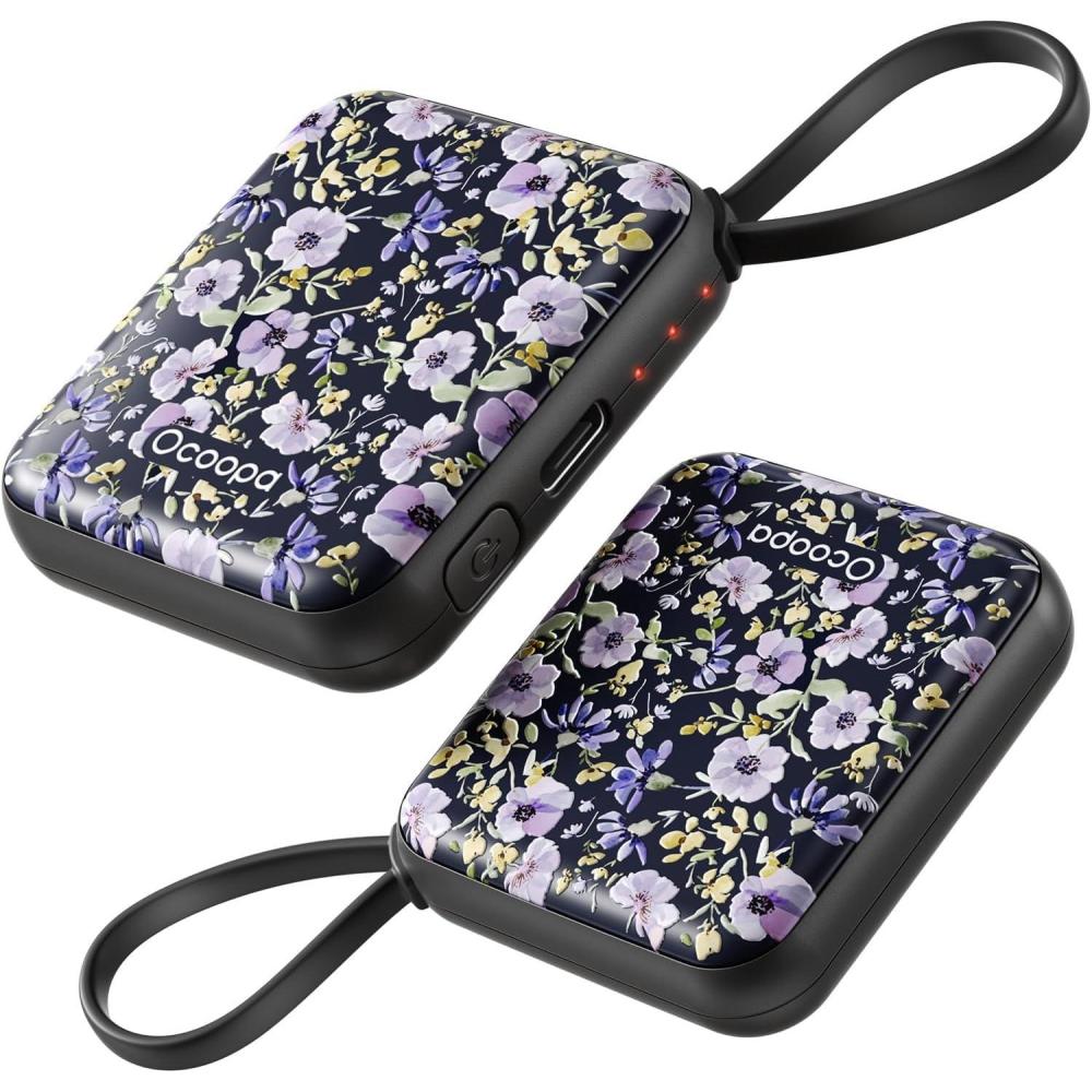 imageOcoopa Hand Warmers Rechargeable UT5 Nano  Slim Electric Pocket Heater Smart Temp Control 14Hrs Battery UL Safety Artists in Bloom Design Practical Gifts for Women Christmas Outdoor OfficeNoctune Garden