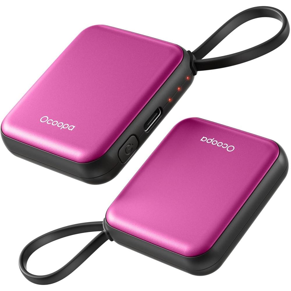 imageOcoopa Hand Warmers Rechargeable UT5 Nano  Slim Electric Pocket Heater Smart Temp Control 14Hrs Battery UL Safety Artists in Bloom Design Practical Gifts for Women Christmas Outdoor OfficeHot Pink