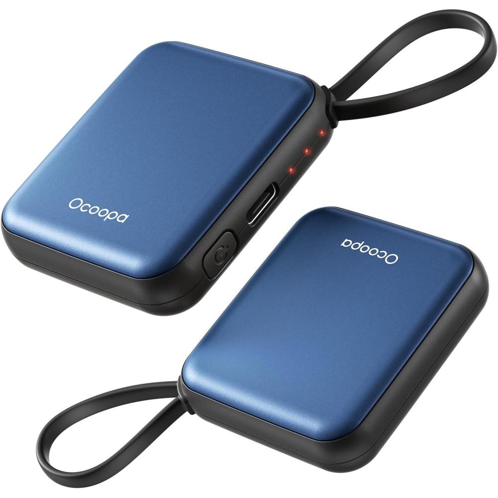 imageOcoopa Hand Warmers Rechargeable UT5 Nano Slim Electric Pocket Heater Smart Temp Control 14Hrs Battery UL Safety Artists in Bloom Design Practical Gifts for Women Christmas Outdoor OfficeBlue