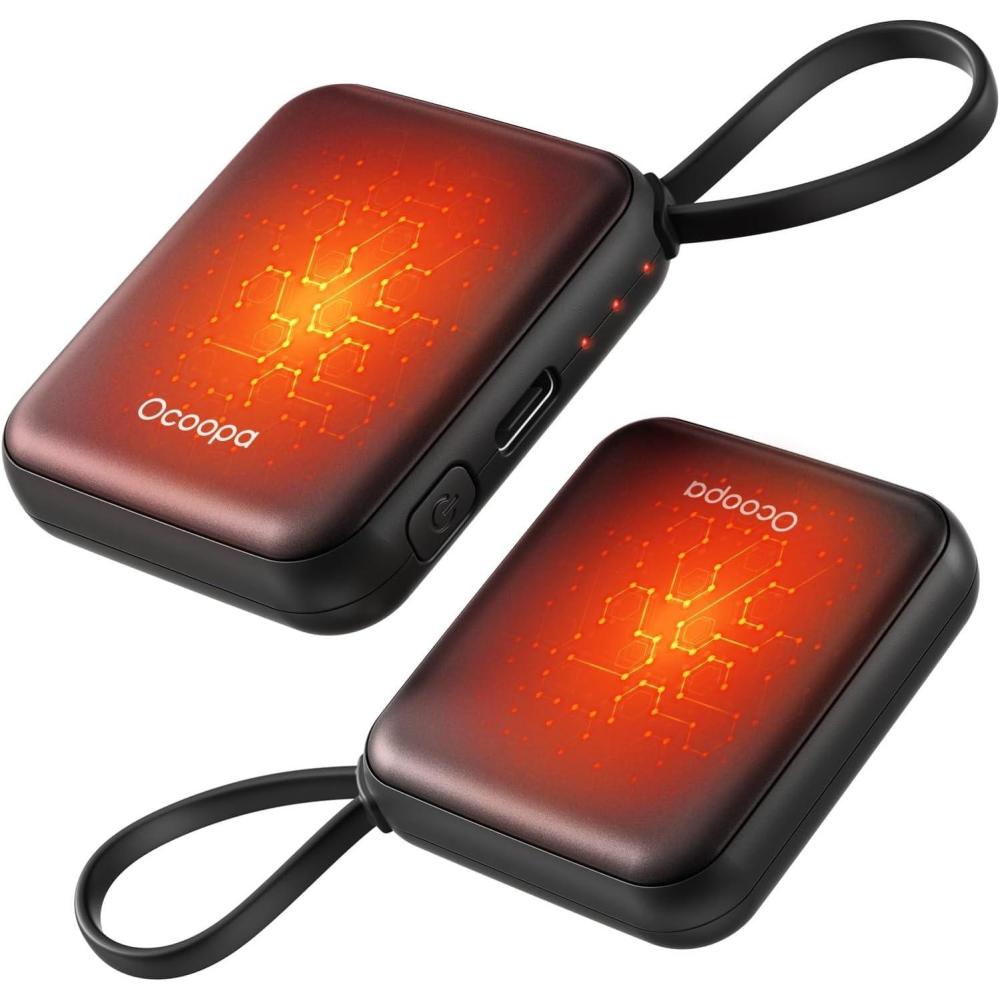 imageOcoopa Hand Warmers Rechargeable UT5 Nano  Slim Electric Pocket Heater Smart Temp Control 14Hrs Battery UL Safety Artists in Bloom Design Practical Gifts for Women Christmas Outdoor OfficeBlack