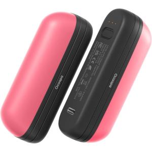 OCOOPA 2 in 1 Magnetic Rechargeable Hand Warmers, UT2s Mini Electric Handwarmers 2 Pack, Split USB-C, Reusable Portable Pocket Heater, Raynauds, Golf, Christmas, Tech Gifts for Women Men(Pink)