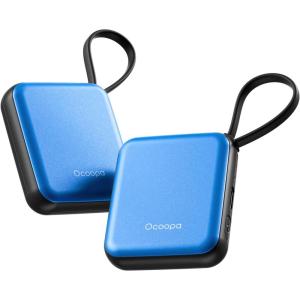 OCOOPA Hand Warmers Rechargeable, Smart Temp Control 7H*2 Long Safe Heat, Ultra Slim, Pocket-Size Design That Fits Gloves, Gifts for Women, Outdoor, Office, Commute (UT5 Nano)(Blue)