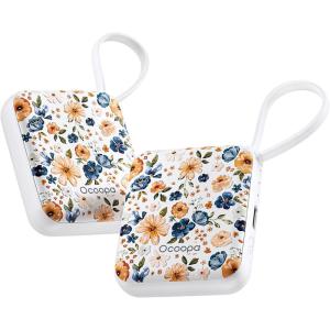 OCOOPA Hand Warmers Rechargeable, Smart Temp Control 7H*2 Long Safe Heat, Ultra Slim, Pocket-Size Design That Fits Gloves, Gifts for Women, Outdoor, Office, Commute (UT5 Nano)(Meadow Floral)