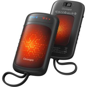 OCOOPA Hand-Warmers-Rechargeable Dual Sided, 2 in 1 Electric-Hand -Warmers with UL Certified, 3 Heating Level, Pocket Sized USB Hand Warmers for Camping, Hunting, Commuting, Gifts for Men, UT5 Duoheat(Black)