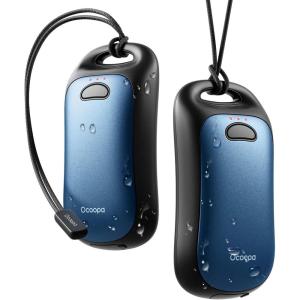 OCOOPA Magnetic Hand Warmers Rechargeable 2Pack, IP45 Water Resistant, UL Certified, Ergonomic Electric Hand Warmer, Up to 9hrs, Pocket Size, Raynauds, Golf, Outdoor, Tech Gifts for Men, UT4 Urban(Navy Blue)