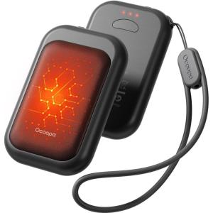 OCOOPA Magnetic Rechargeable Hand Warmers 2 Pack, Card-Style Electric AI Hand Warmers 5000mAh, Pocket Portable Hands Heater, UL Certified, for Men Women, Hunting Essentials, UT4 Young(Obsidian Black)