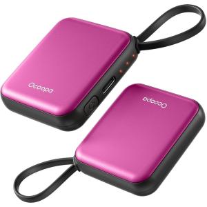 Ocoopa Hand Warmers Rechargeable UT5 Nano – Slim Electric Pocket Heater, Smart Temp Control, 14Hrs Battery, UL Safety, Artists in Bloom Design, Practical Gifts for Women, Christmas, Outdoor, Office(Hot Pink)