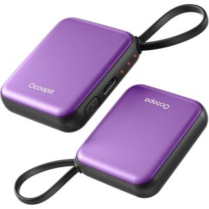 Ocoopa Hand Warmers Rechargeable UT5 Nano – Slim Electric Pocket Heater, Smart Temp Control, 14Hrs Battery, UL Safety, Artists in Bloom Design, Practical Gifts for Women, Christmas, Outdoor, Office(Purple)