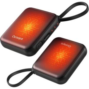 Ocoopa Hand Warmers Rechargeable UT5 Nano – Slim Electric Pocket Heater, Smart Temp Control, 14Hrs Battery, UL Safety, Artists in Bloom Design, Practical Gifts for Women, Christmas, Outdoor, Office(Black)